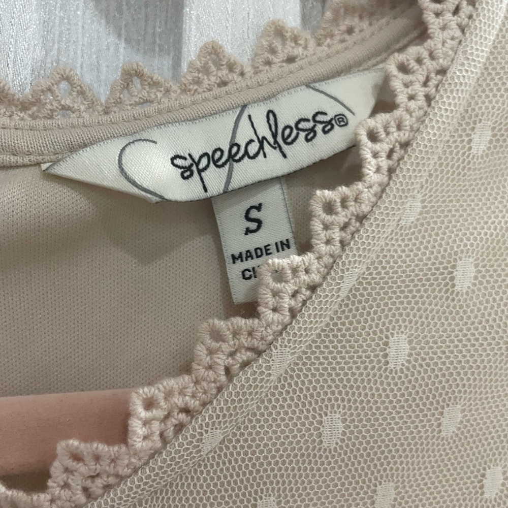 Speechless Cream Lace Trim Dress - Picture 3 of 3